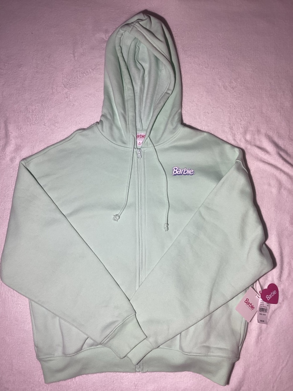 NWT PacSun x Barbie Malibu Full Zip Hoodie S Slouched Oversized Look